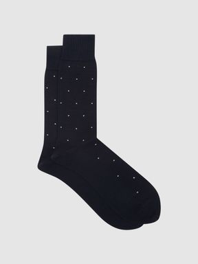 Navy Reiss Mario Spot Polka Dot Socks