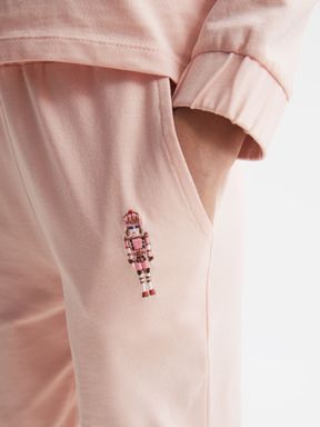 Pink Reiss Annie Embroidered Queen Nightwear Bottoms