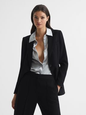 Black Reiss Saffie Single Breasted Blazer