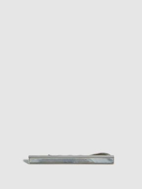 Silver Reiss Ardley Stone Insert Tie Bar