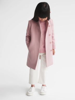 Pink Reiss Kia Wool Blend Coat