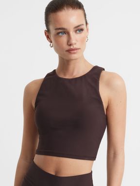 Brown The Upside Cropped Tank Top