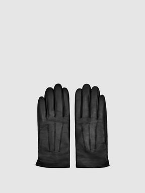 Black Reiss Gabrielle Leather Gloves