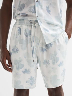 Light Grey Multi Reiss PAIGE - Micah PAIGE Drawstring Shorts