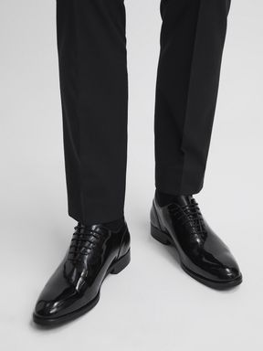 Black Reiss Bay Patent Leather Whole Cut Shoes