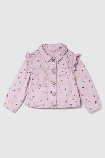 Soft pink denim jacket on sale