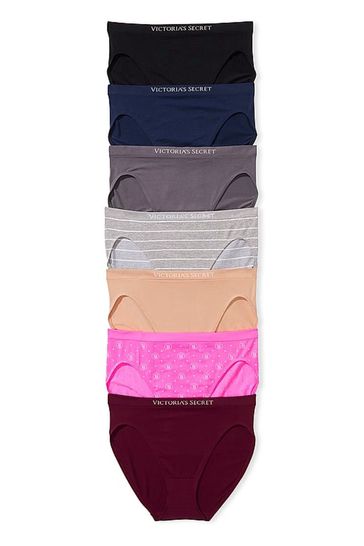 Victoria's Secret Black/Blue/Grey/Nude/Pink/Red Brief Knickers Multipack