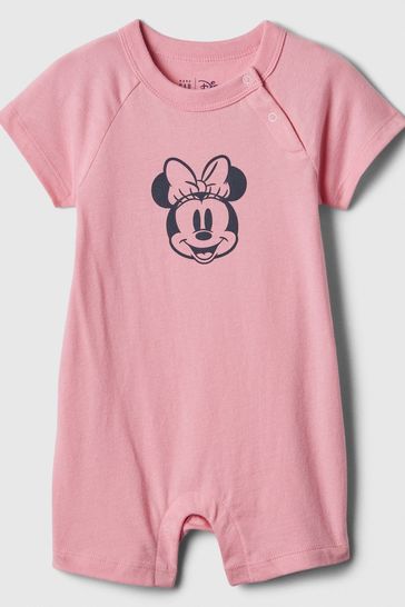 Pink Cotton Disney Graphic Rompersuit (Newborn-24mths)