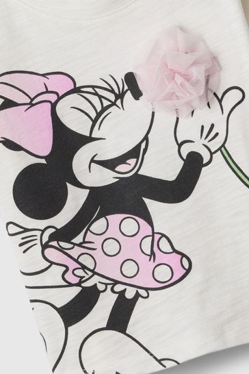 Gap White Disney Minnie Mouse Graphic Short Sleeve Crew Neck T Shirt 6mths 5yrs