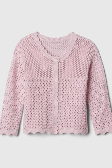 Pink Crochet Cardigan (6mths-5yrs)