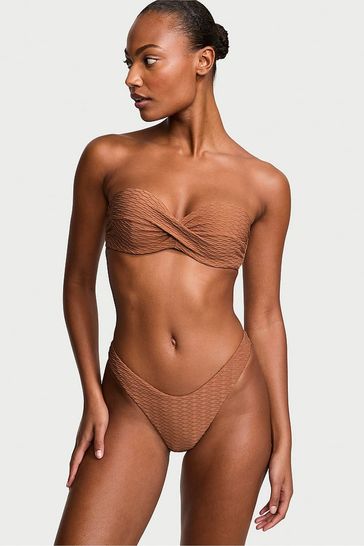 Victoria's Secret Caramel Brown Fishnet Brazilian Swim Bikini Bottom