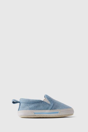 Blue Denim Slip-On Shoes
