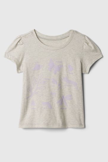 Grey Graphic Print Short Sleeve Crew Neck T-Shirt (Newborn-5yrs)