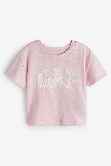 Pink Arch Logo Graphic Short Sleeve Crew Neck Baby T-Shirt (Newborn-5yrs)
