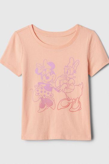 Orange Disney Minnie Mouse & Daisy Duck Graphic Short Sleeve Crew Neck T-Shirt (Newborn-5yrs)