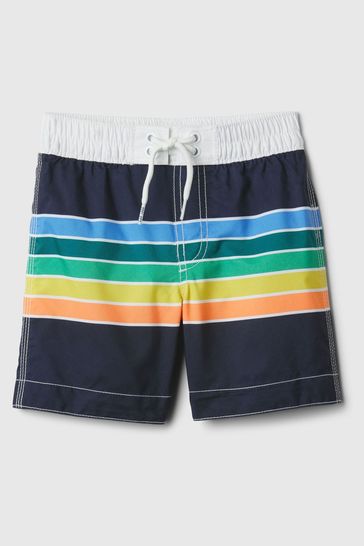 Navy and Rainbow Swim Short