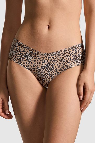 Victoria's Secret PINK Leopard Brown Cheeky No Show Knickers