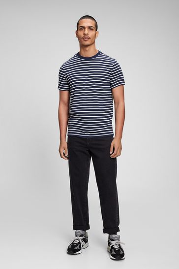 Navy/Blue Cotton Everyday Soft Stripe T-Shirt