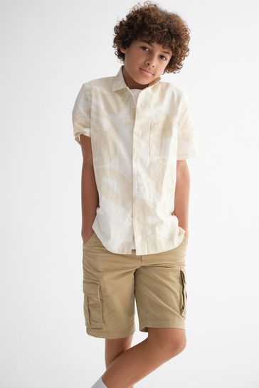 Cotton twill cargo shorts clearance