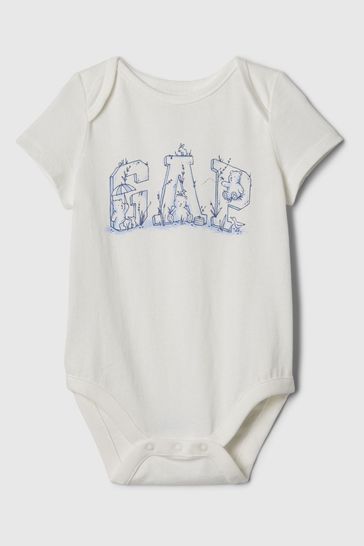 Beige First Favourites Organic Cotton Graphic Bodysuit (Newborn-24mths)