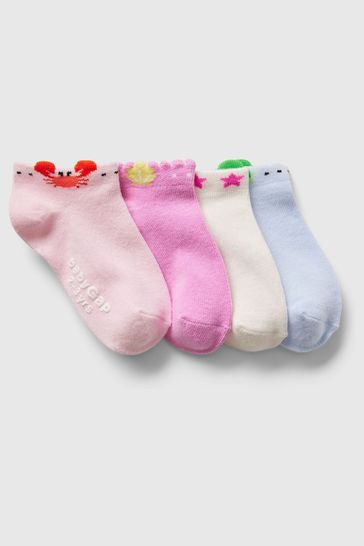 Pink Print Crew Socks 4 Pack