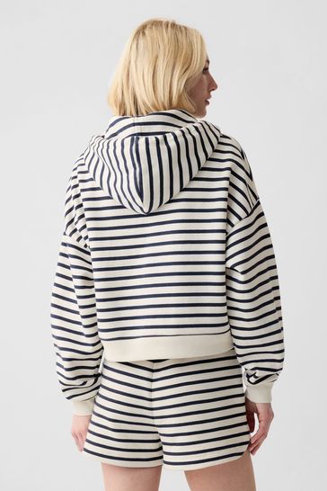 Black and white cropped hoodie outlet