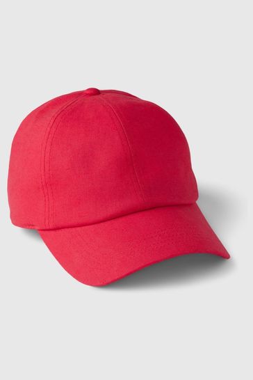 Pink Linen Cotton Blend Baseball Hat