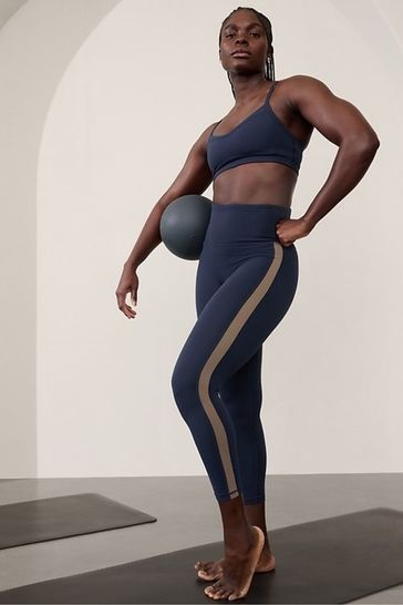 Buy Athleta Navy Blue Elation Ultra High Waisted Colourblock 7 8 Leggings from the Gap online shop