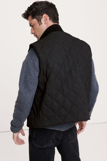 Black herringbone vest top