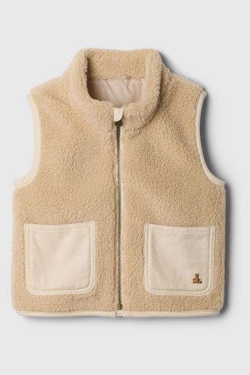 Beige sherpa vest hot sale