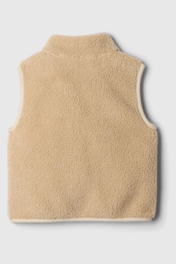Beige sherpa vest deals