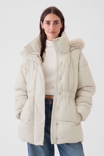 Beige oversized jacket on sale