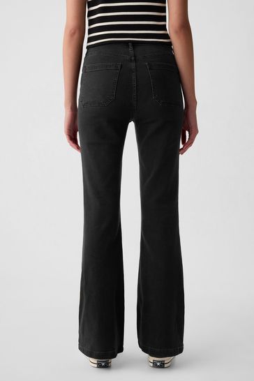 Buy Black 70s Flare High Waisted Jeans from the Gap online shop