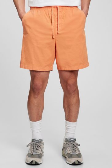 Orange 7" Easy Shorts With E-Waist