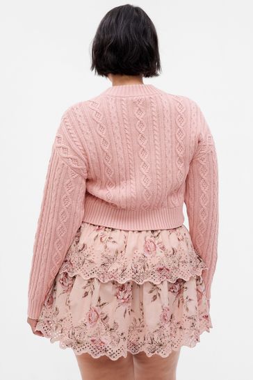 Buy Gap LoveShackFancy Cable Knit Cropped Jumper from the Gap