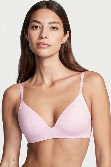 Victoria's Secret Pink Wear Everywhere T-Shirt Lightly Lined Bra 38DD  Heather Gray Solid 