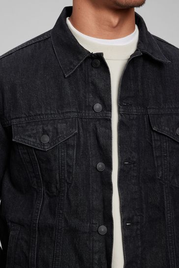 Black denim store jacket gap