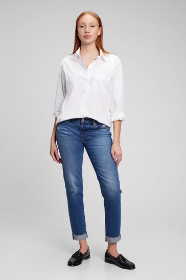 Buy Gap Mid Rise Girlfriend Jeans from the Gap online shop