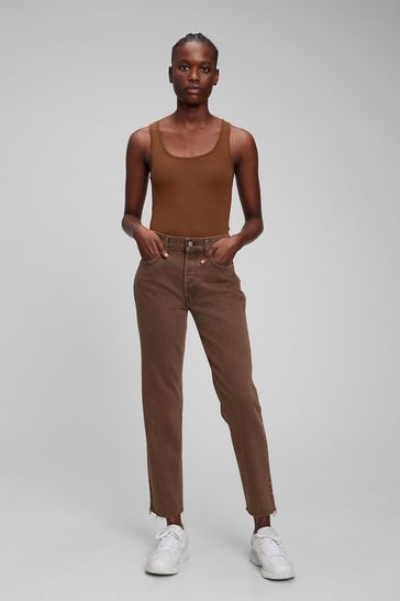 Buy High Waisted Cheeky Straight Jeans from the Gap online shop
