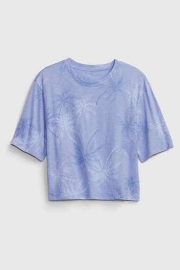 Gap Blue Cotton Slub Jersey Pyjama Top