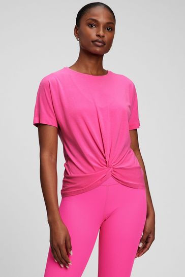 Pink Twist-Front T-Shirt