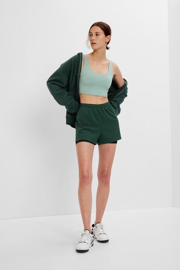 Buy Plainweave High Rise Layered Running Shorts from the Gap online shop