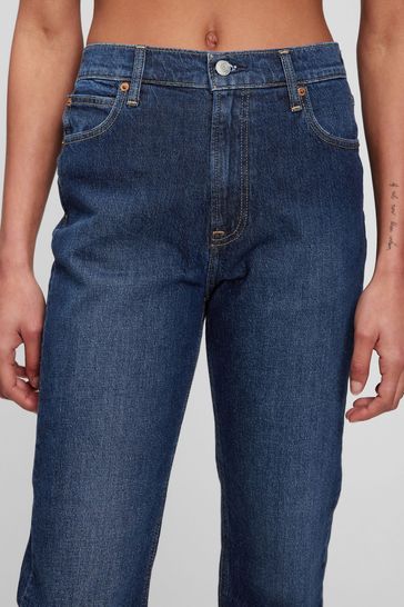 Gap Dark Wash Blue High Waisted Mom Jeans