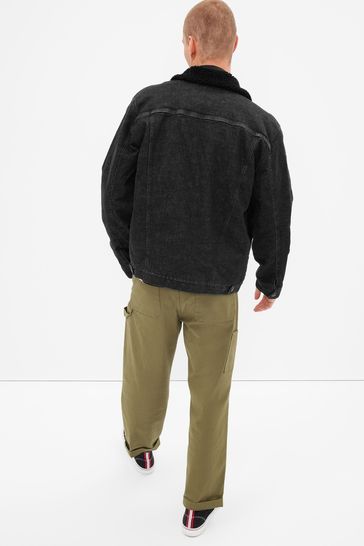 Gap Black Sherpa Icon Denim Jacket