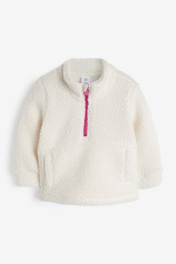 White sherpa quarter hotsell zip