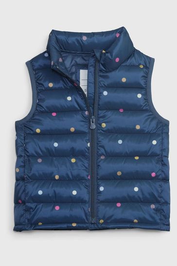 Gap Navy Blue Polka Dot Gilet