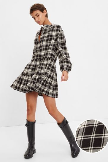 Black and white plaid mini dress 2025