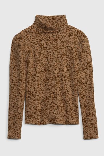 Turtleneck with top puff sleeves