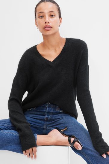 Gap Black Forever Cosy V Neck Jumper