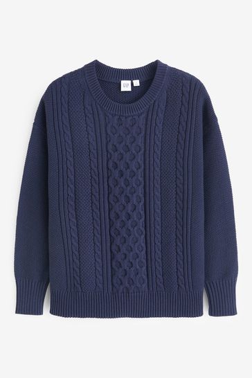 cable knit crewneck sweater gap